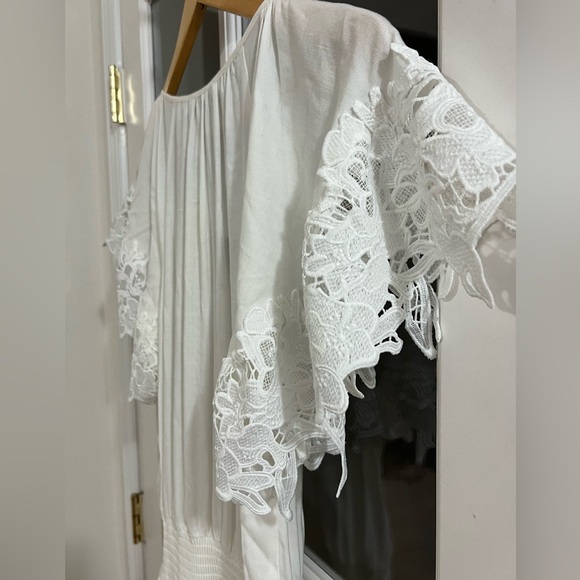 Ramy Brook Ryan Lace Trim Linen Minidress - Size S - NWT - white - Picture 5 of 11